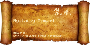 Nyilassy Armand névjegykártya